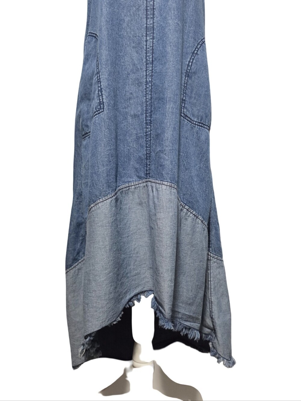 ROPER Dress Womens Medium Blue Chambray High Low Maxi Sleeveless Western Rodeo - Picture 3 of 9